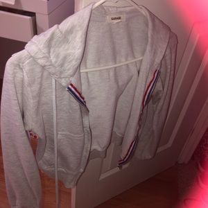 garage gray hoodie small tight